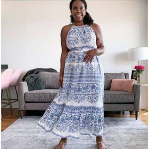 LOFT Garden Halter Maxi Dress